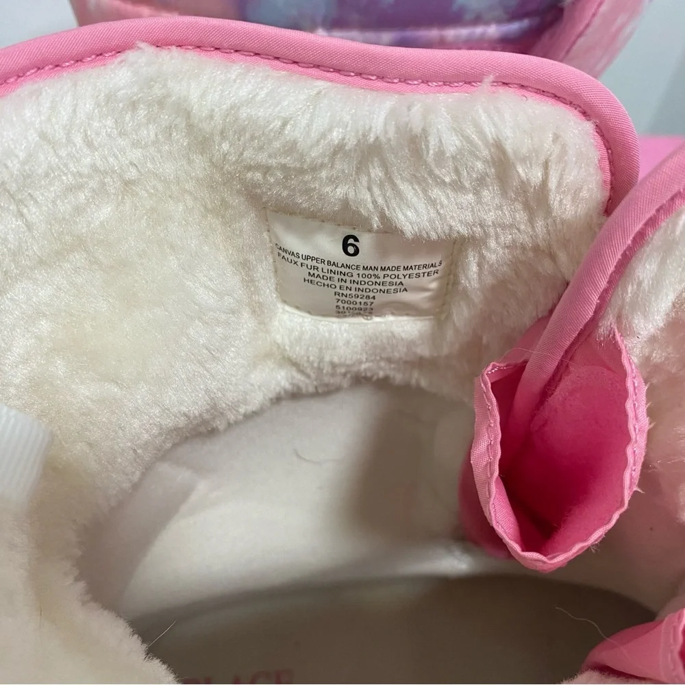 Girls’ Sherbet Rainbow Pink Winter Snow Boots - Like New - Size 6
